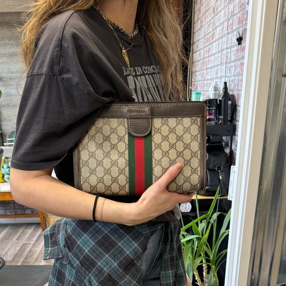 Authentic Vintage Gucci Sherry Line Monogram Parfum Clutch - Picture 5 of 7